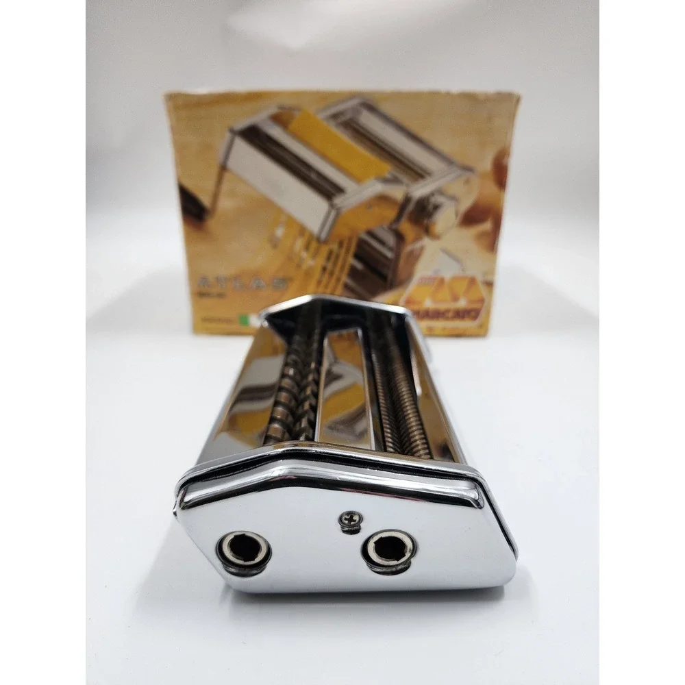 Marcato Atlas 150 Deluxe Manual Pasta Maker Machine Made in Italy Chrome Silver